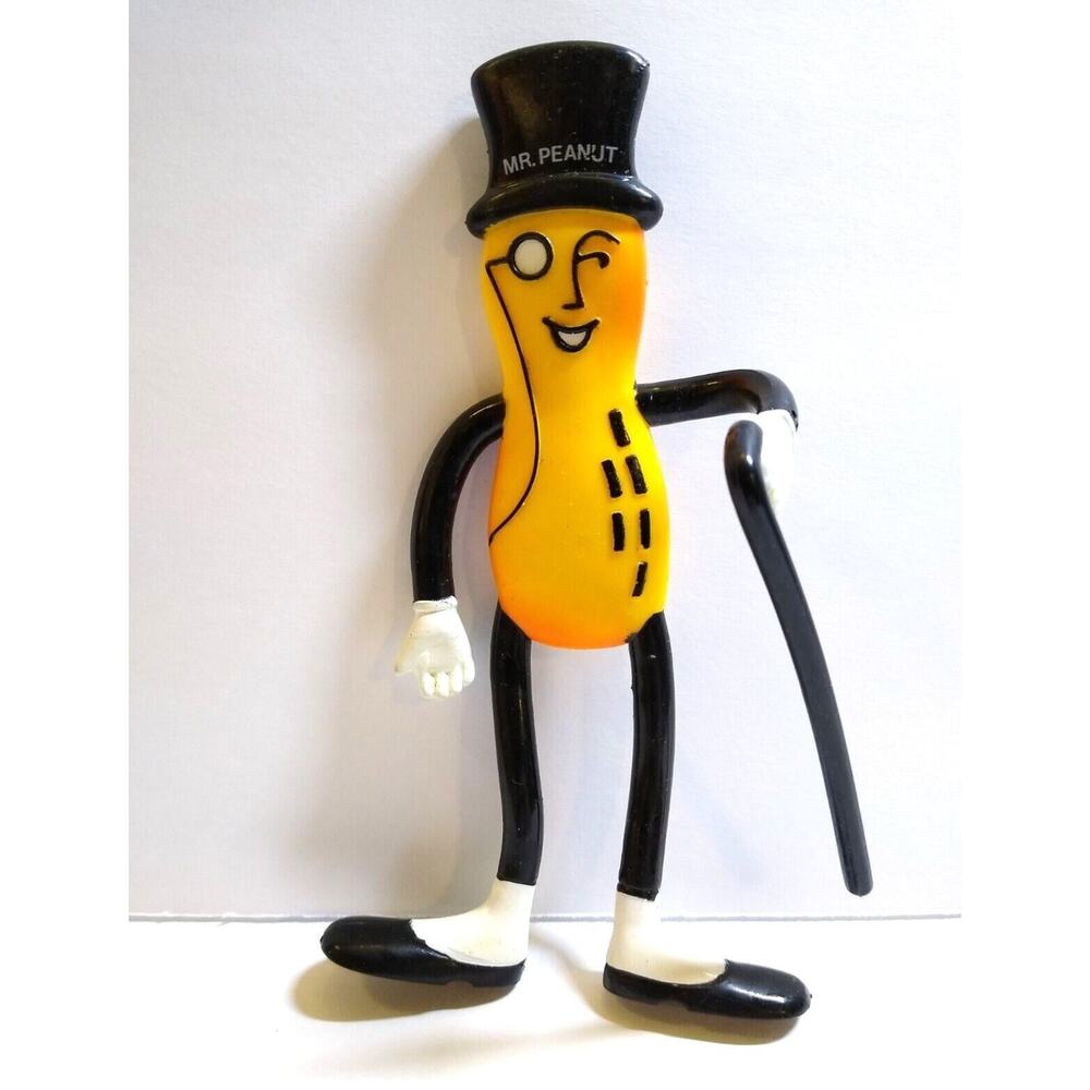 Planters Peanuts Rubber Bendable Toy Doll Figure Man With Cane Bends Poses 1991